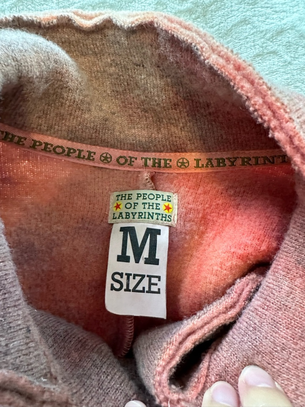 The People Of The Labyrinths wool blend, red and orange mottled-dye jacket - Picture 8 of 15